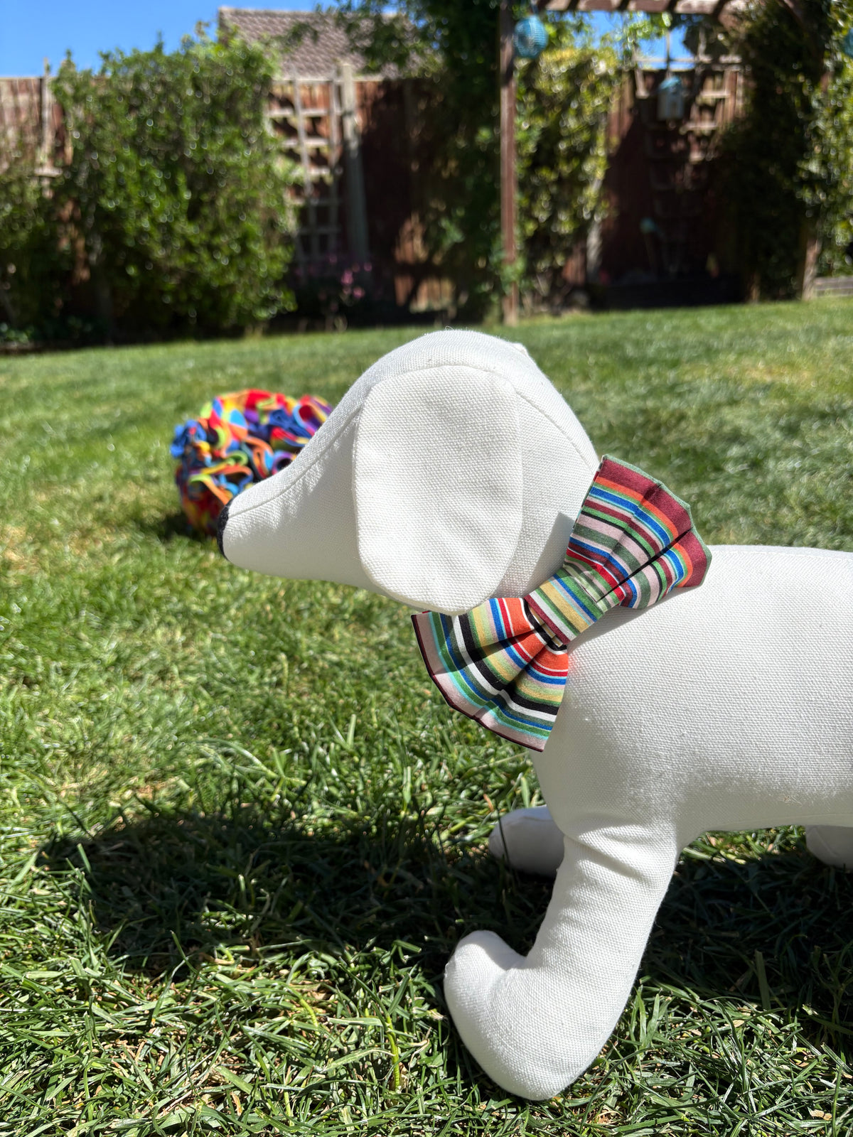 Green Multi Stripe Bow