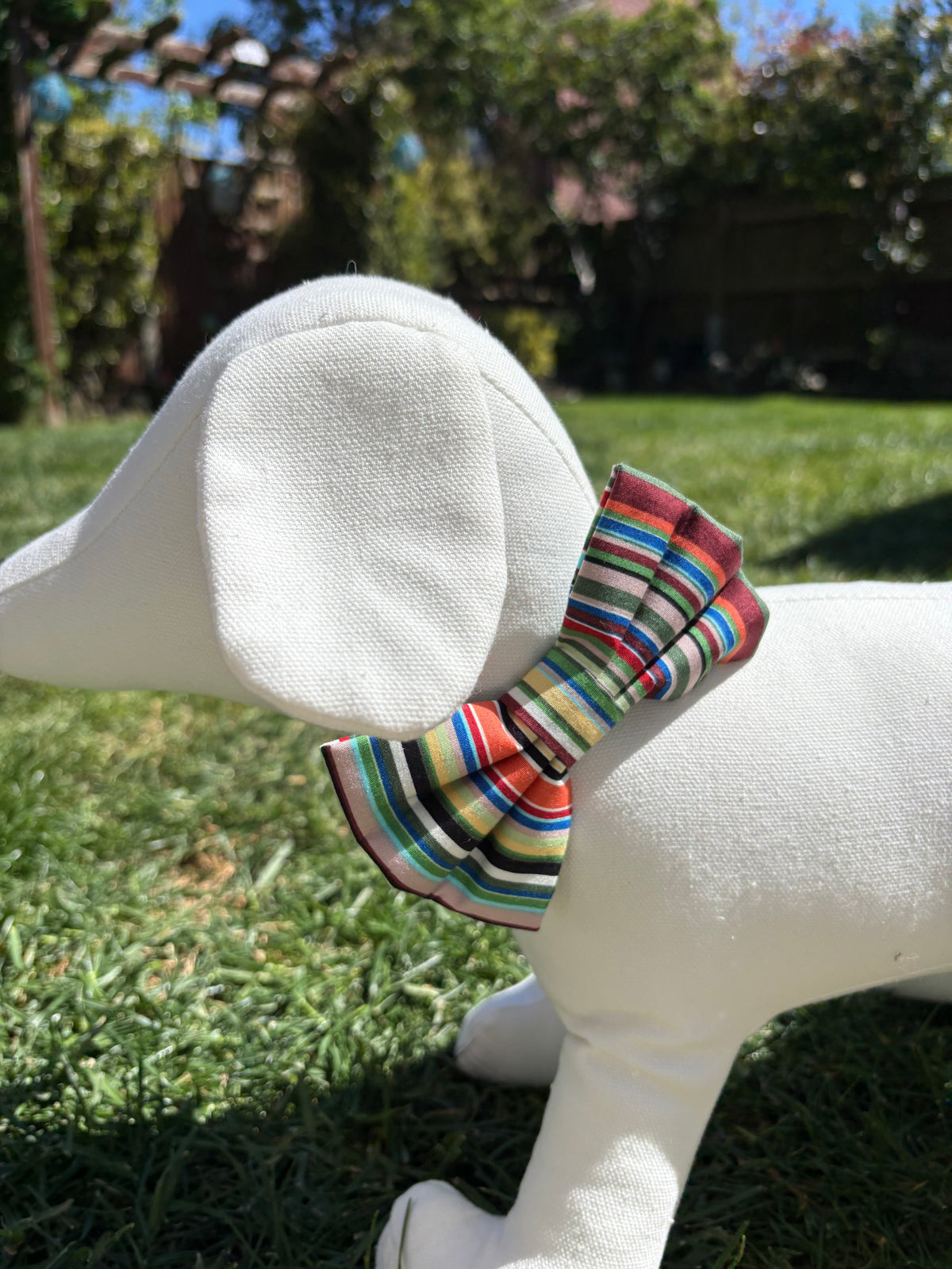 Green Multi Stripe Bow