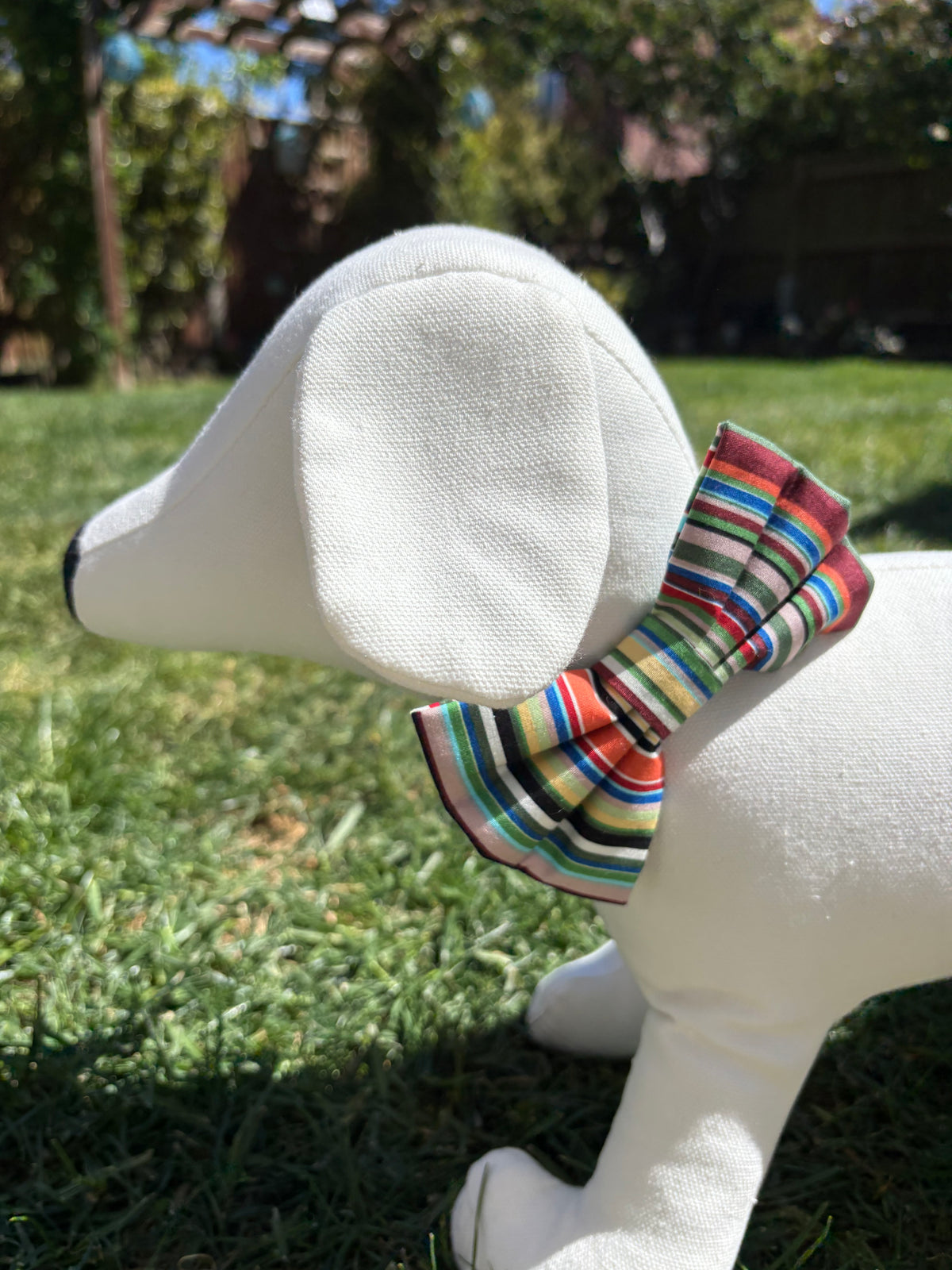 Green Multi Stripe Bow