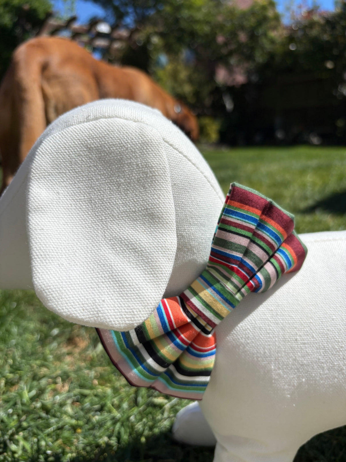 Green Multi Stripe Bow