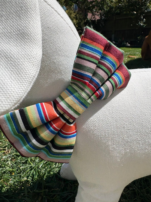 Green Multi Stripe Bow
