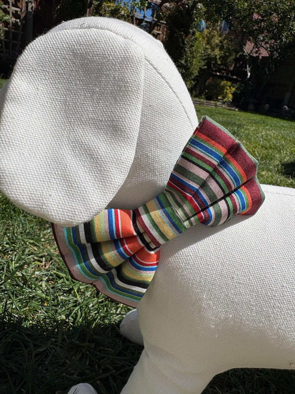 Green Multi Stripe Bow
