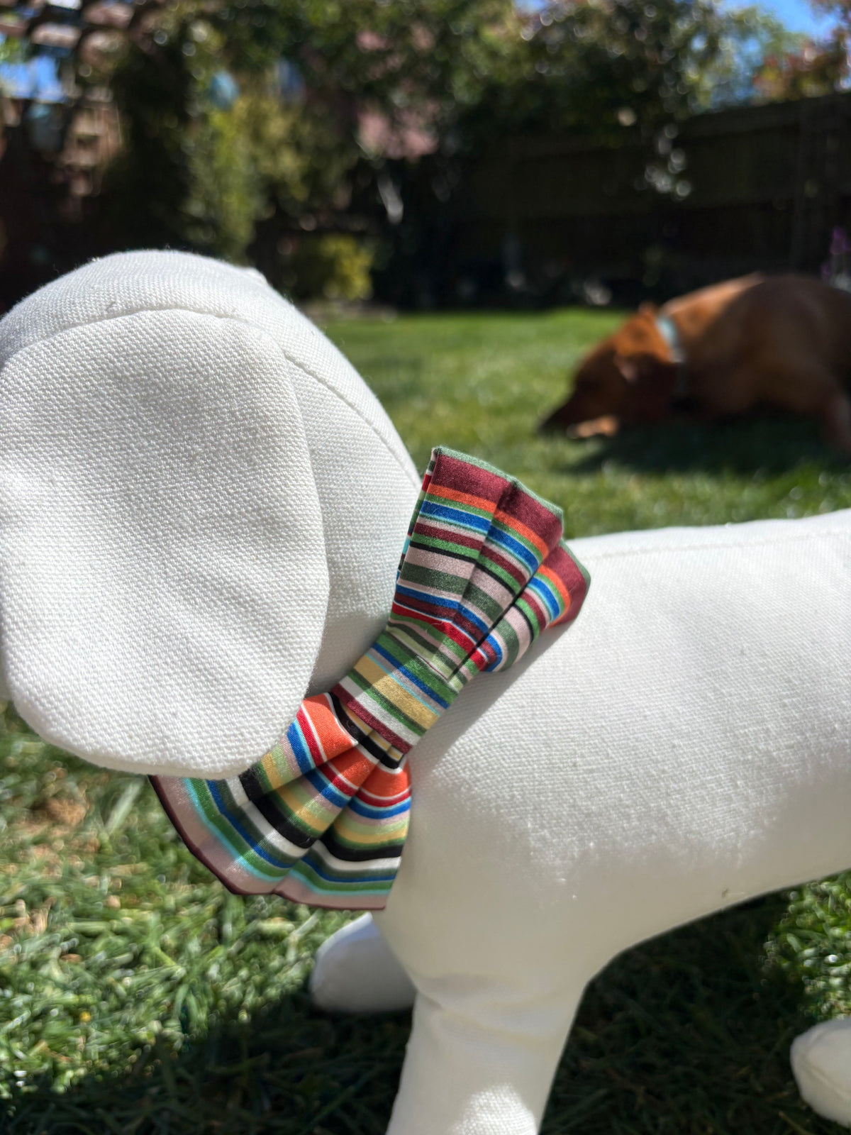 Green Multi Stripe Bow