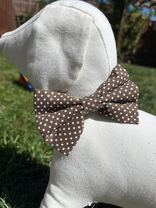 Brown Poka Dot Bow