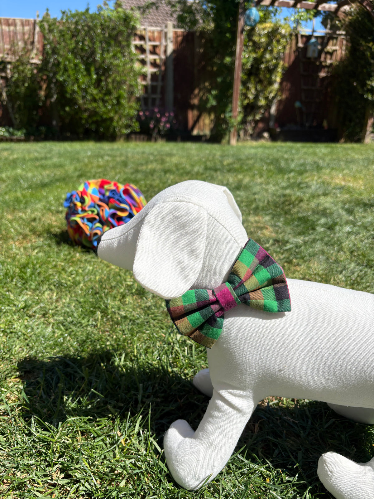 Green & Purple Tartan Bow