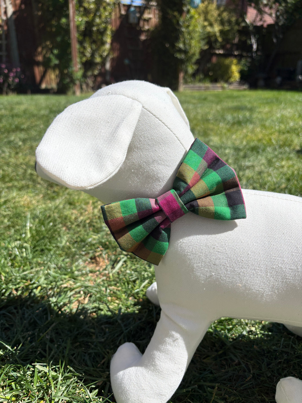 Green & Purple Tartan Bow