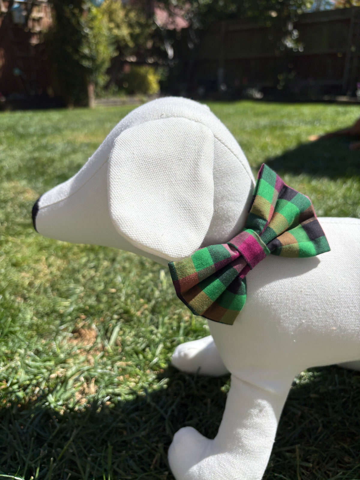 Green & Purple Tartan Bow
