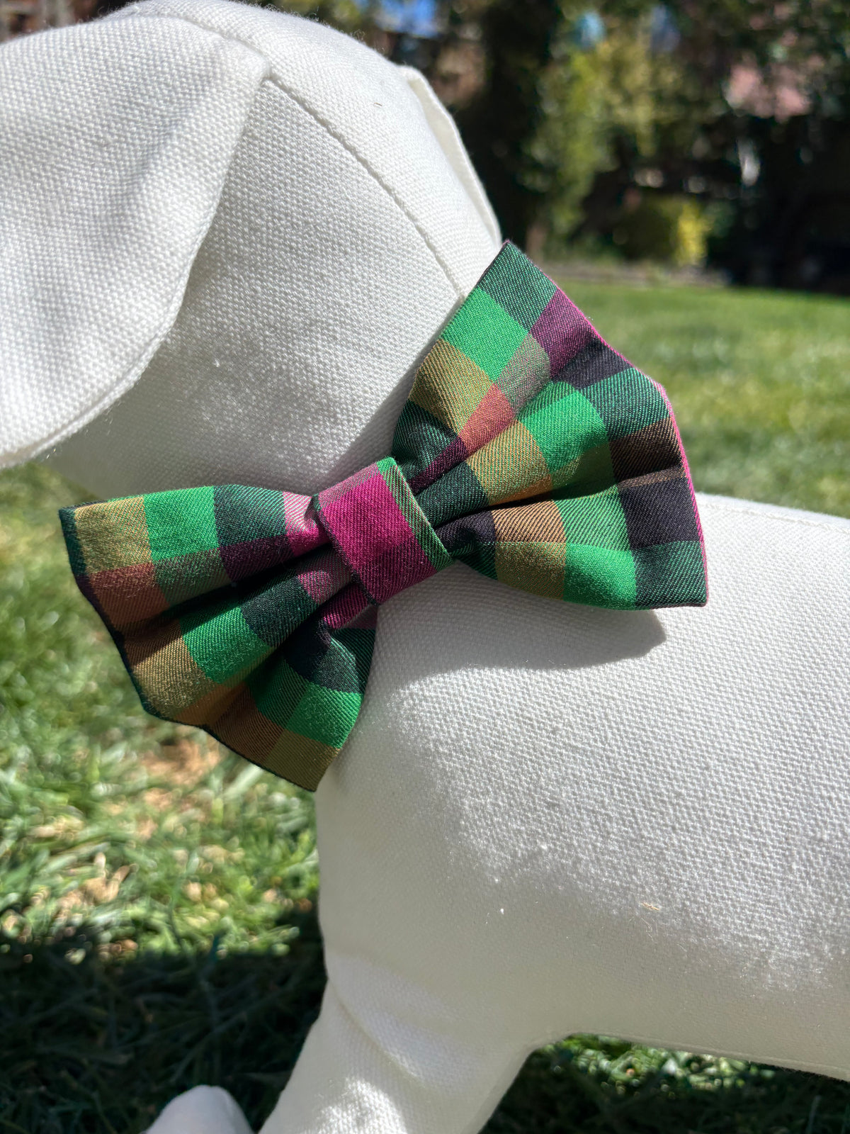 Green & Purple Tartan Bow