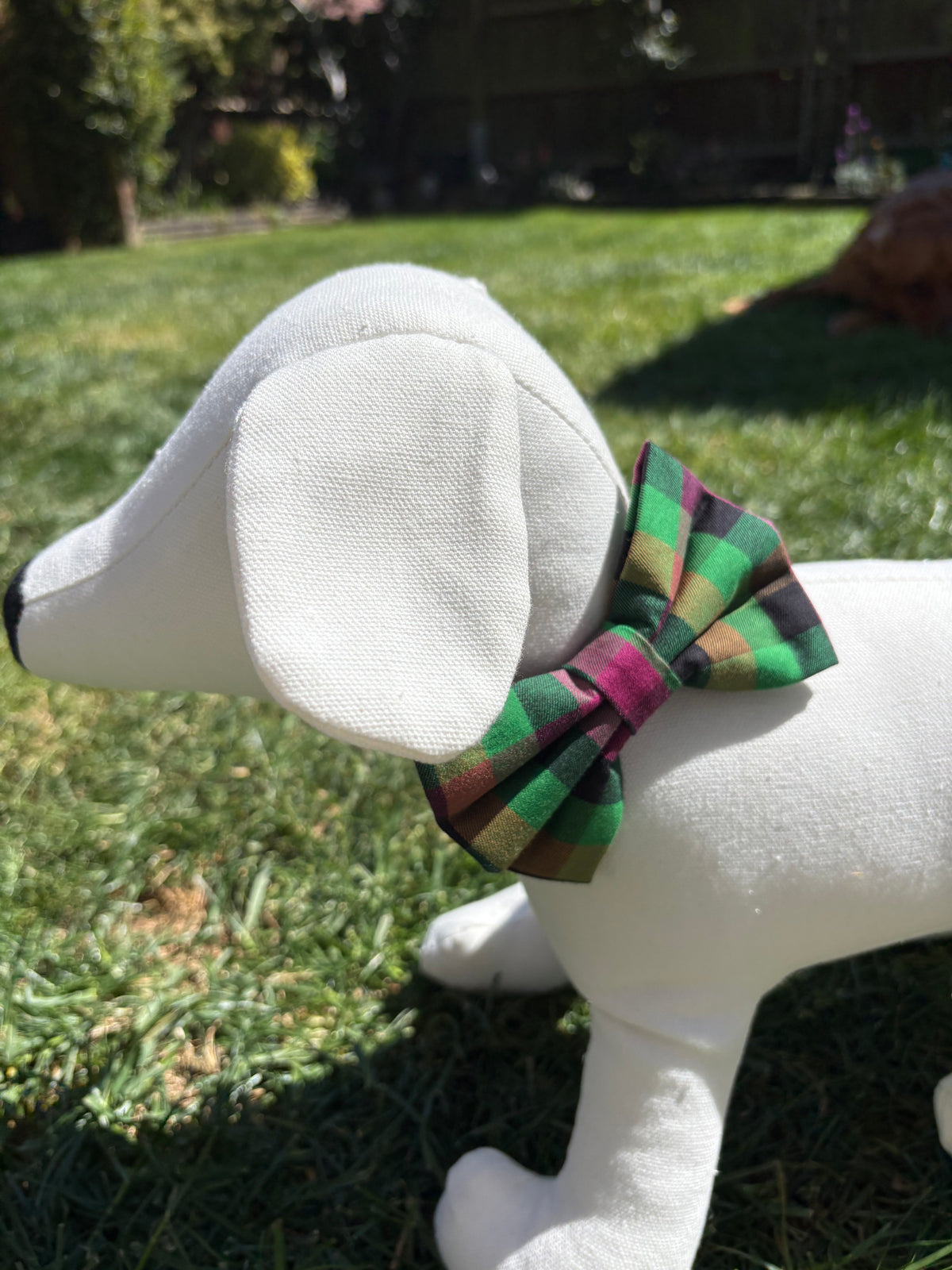 Green & Purple Tartan Bow