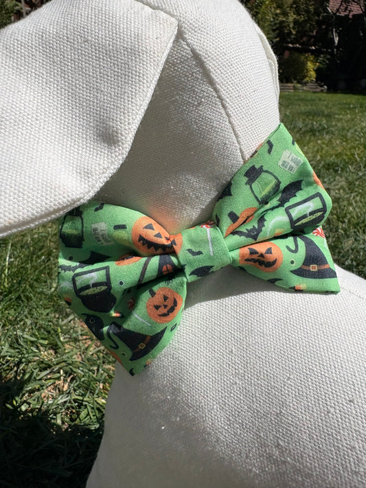 Green & Orange Halloween Bow