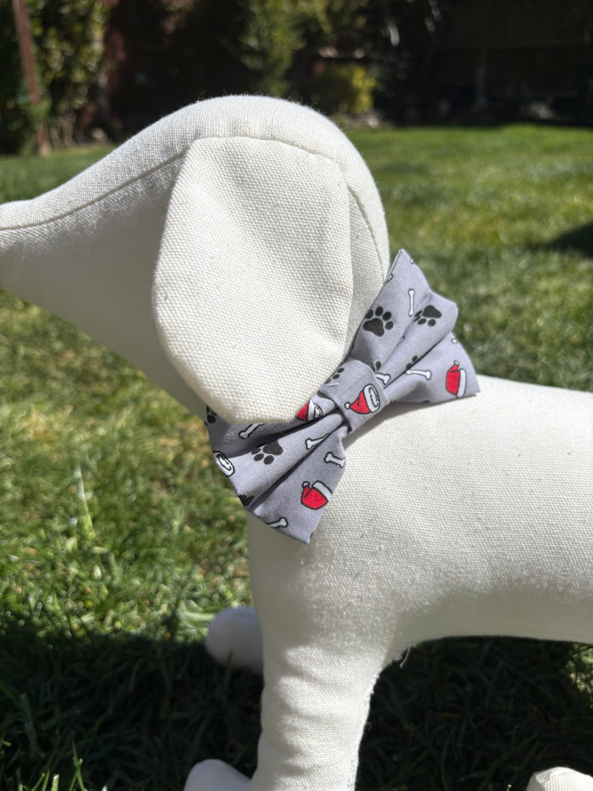 Grey Santa Paws Bow