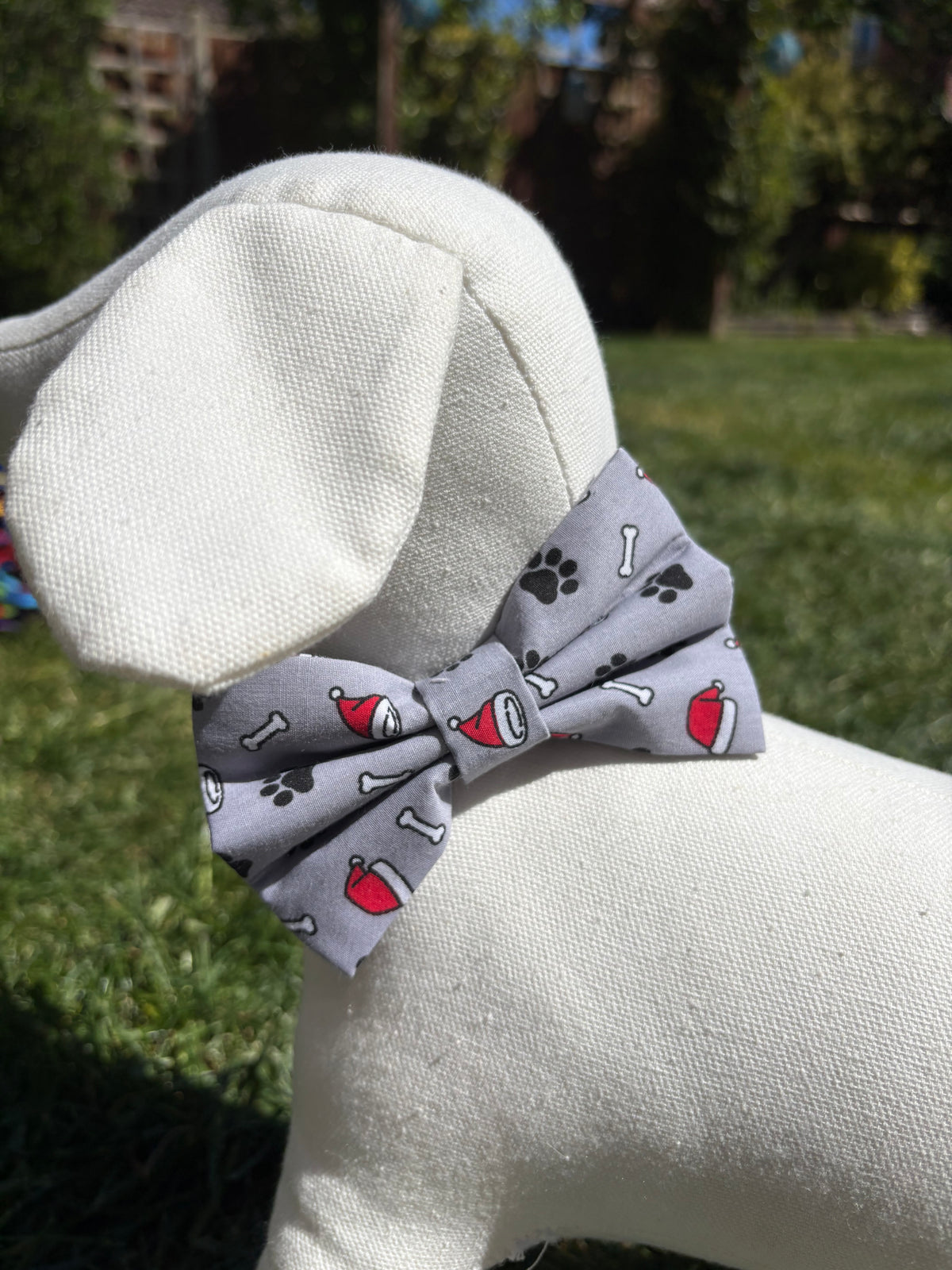 Grey Santa Paws Bow