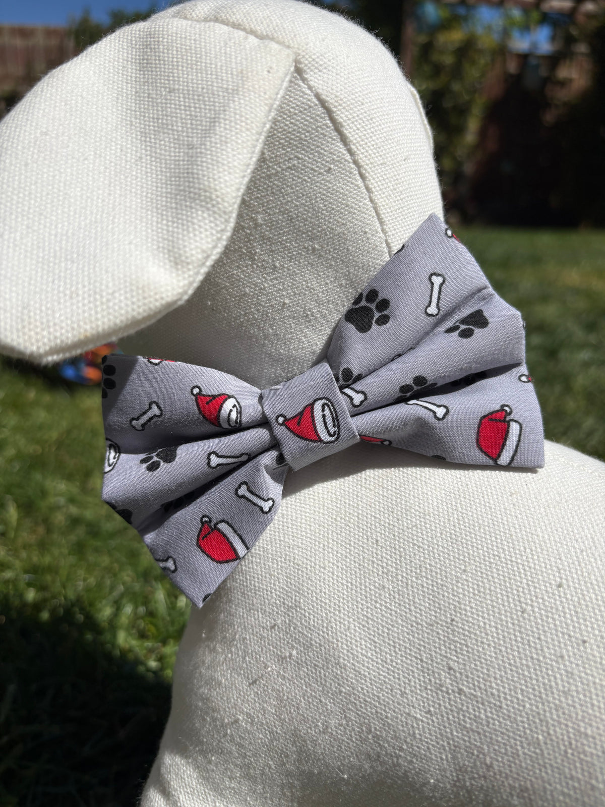 Grey Santa Paws Bow