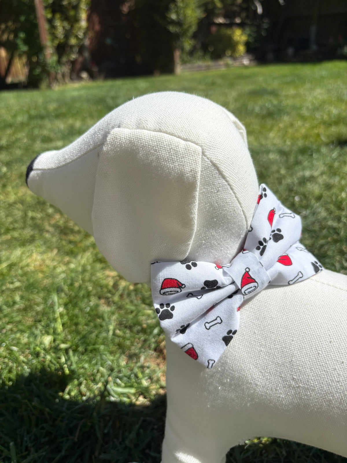 White Santa Paws Bow